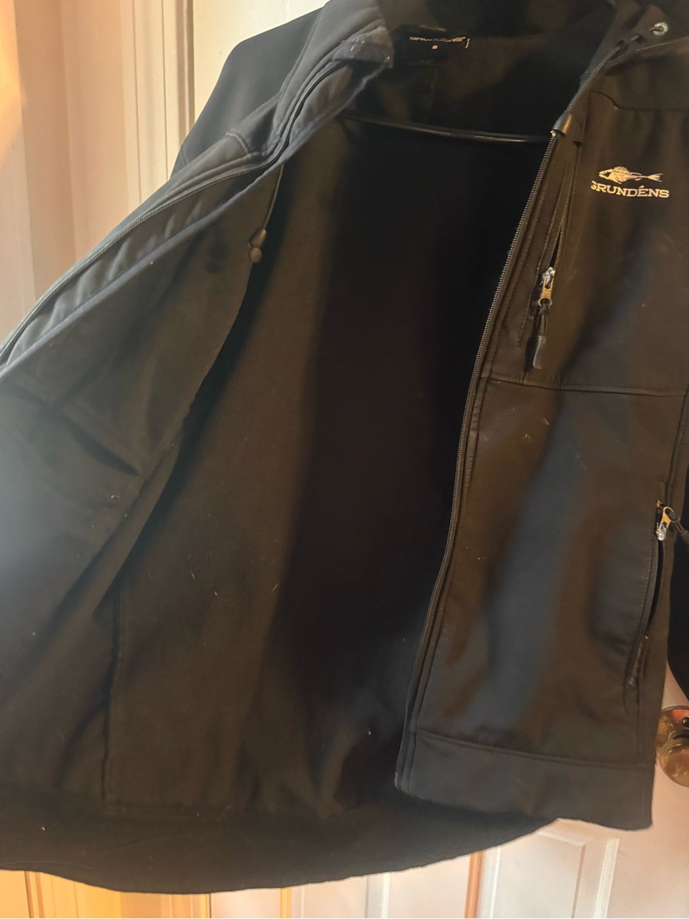 Grundens black hooded windbreaker jacket small fishing sport - Picture 6 of 6